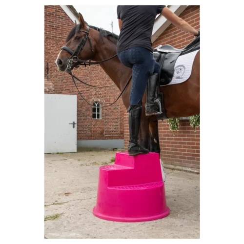 Excellent Horse Mounting Block 3 Steps Pink - Image 3