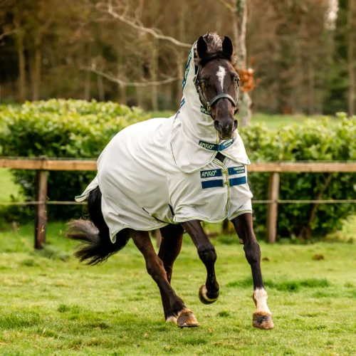 Horseware Amigo Bug Rug - Lunar Rock/Navy/Lime